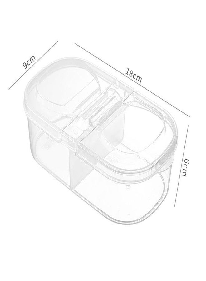 GETZET 2 Way Transparent Lunch Box With Lids, Double Compartment Airtight & Leakproof Meal Prep Double Grid Plastic Boxes For Lunch, Snacks, Multi-Functionl Use For Kitchen Organizer Storage Tiffin Box. - Image 3